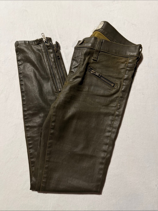 Current/Elliott Denim - Current/Elliott faux leather brown skinny ankle zipper